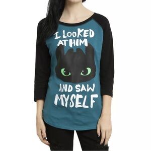 Hot topic how to train your dragon raglan shirt